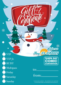 TBCC Passes as Holiday Gifts with our Printable Gift Certificate!